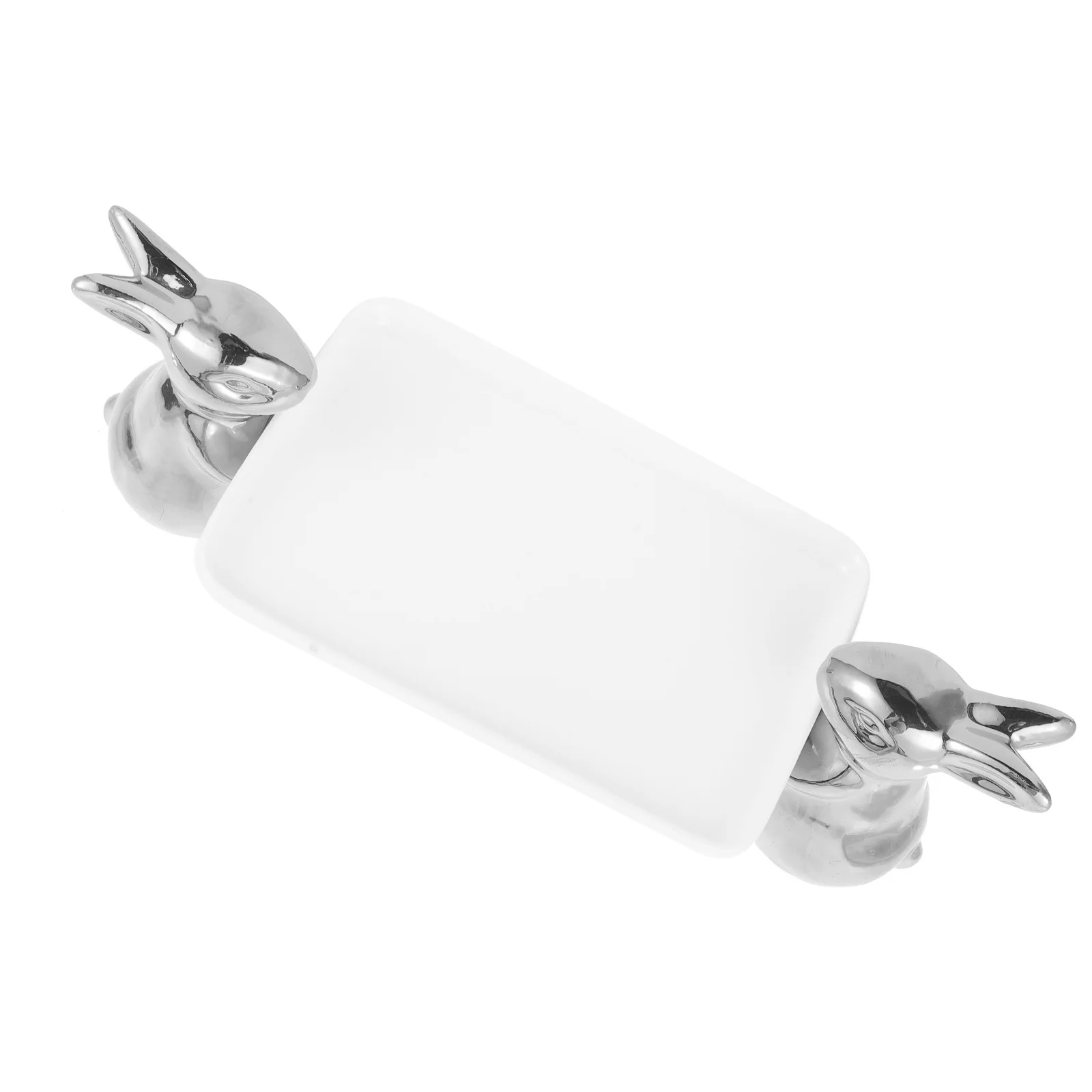 

Dessert Rabbit Food Bowl Snack Tray Appetizer Serving Trays Silver Bunny Plates