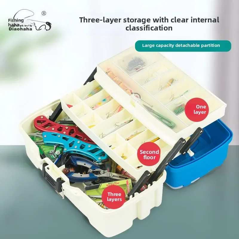 ルアーツールボックス多機能釣りアクセサリーボックス人工餌ギア安全な蓋内部ディバイダールアー組織