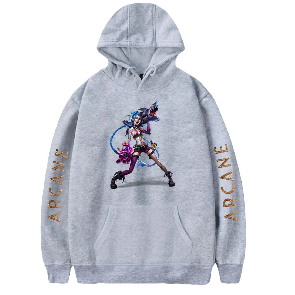 Fashion Arcane Jinx Merch Hoodie Men Women Harajuku Sweatshirt Streetwear Spring Autumn Game Lovers Clothes