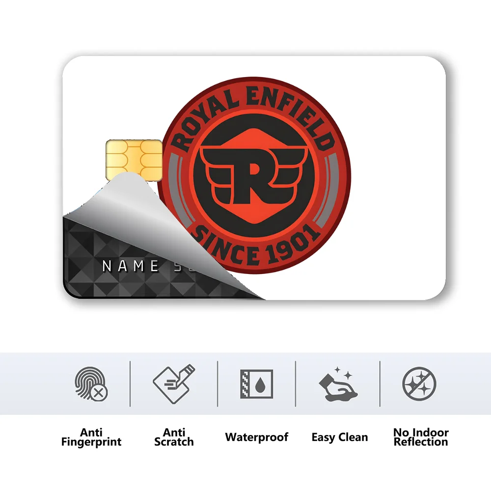 1PC Moto Racing Royals Enfields Stickers 4pcs PVC Card Skin Stickers for Bank Card Bus Metro Card Case Decorate Gift