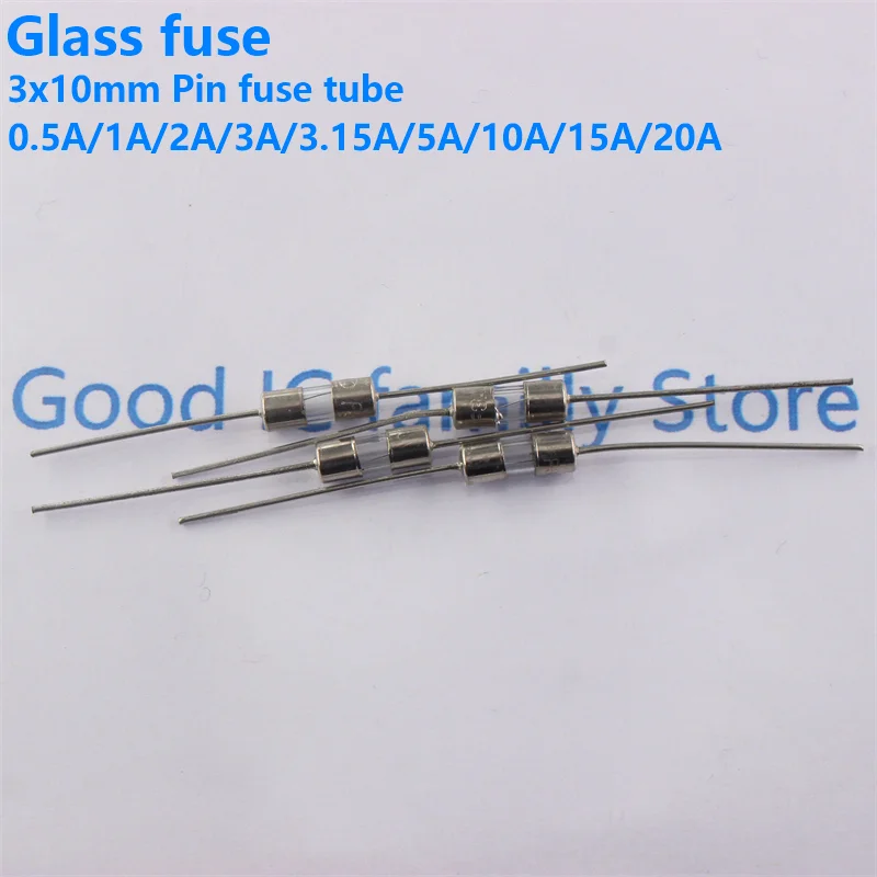 

10PCS 3.6*10 Fast-Blow Glass Tube Fuse Fast Break With Pin 3.6X10MM 0.5A 1A 1.5A 2A 3A 3.15A 4A 5A 6.3A 8A 10A AMP 250V