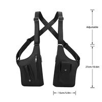 Double Shoulder Strap Multi-Pocket Outdoor Tactical Vest Tactical Fishing Bag Waterproof PU Multi-Purpose Men's Crossbody Bags 6