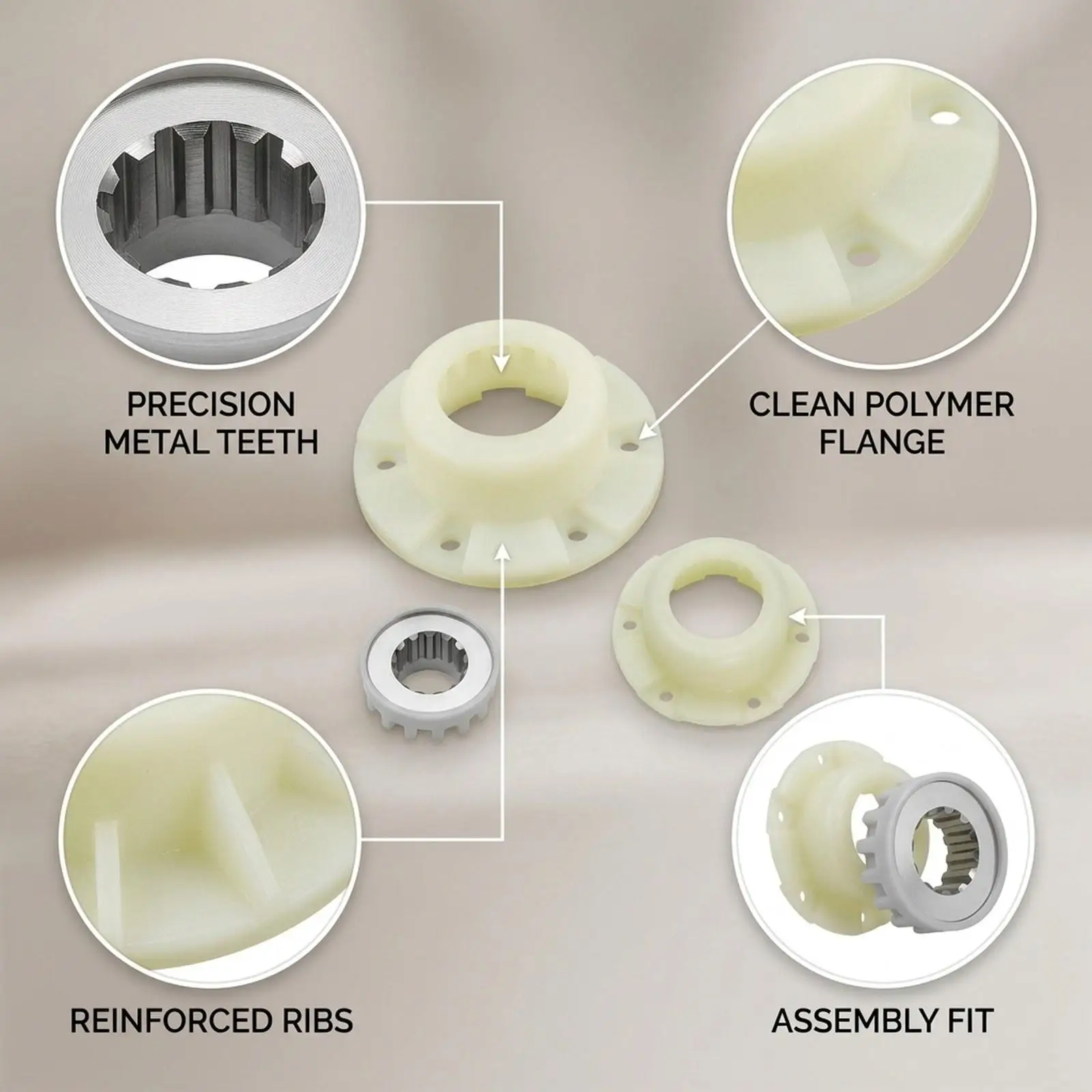 Washer Hub Kit Part, Repair Portable Compact Easy to Install, Replacement for Washing Machine, Washing Machine Basket Drive