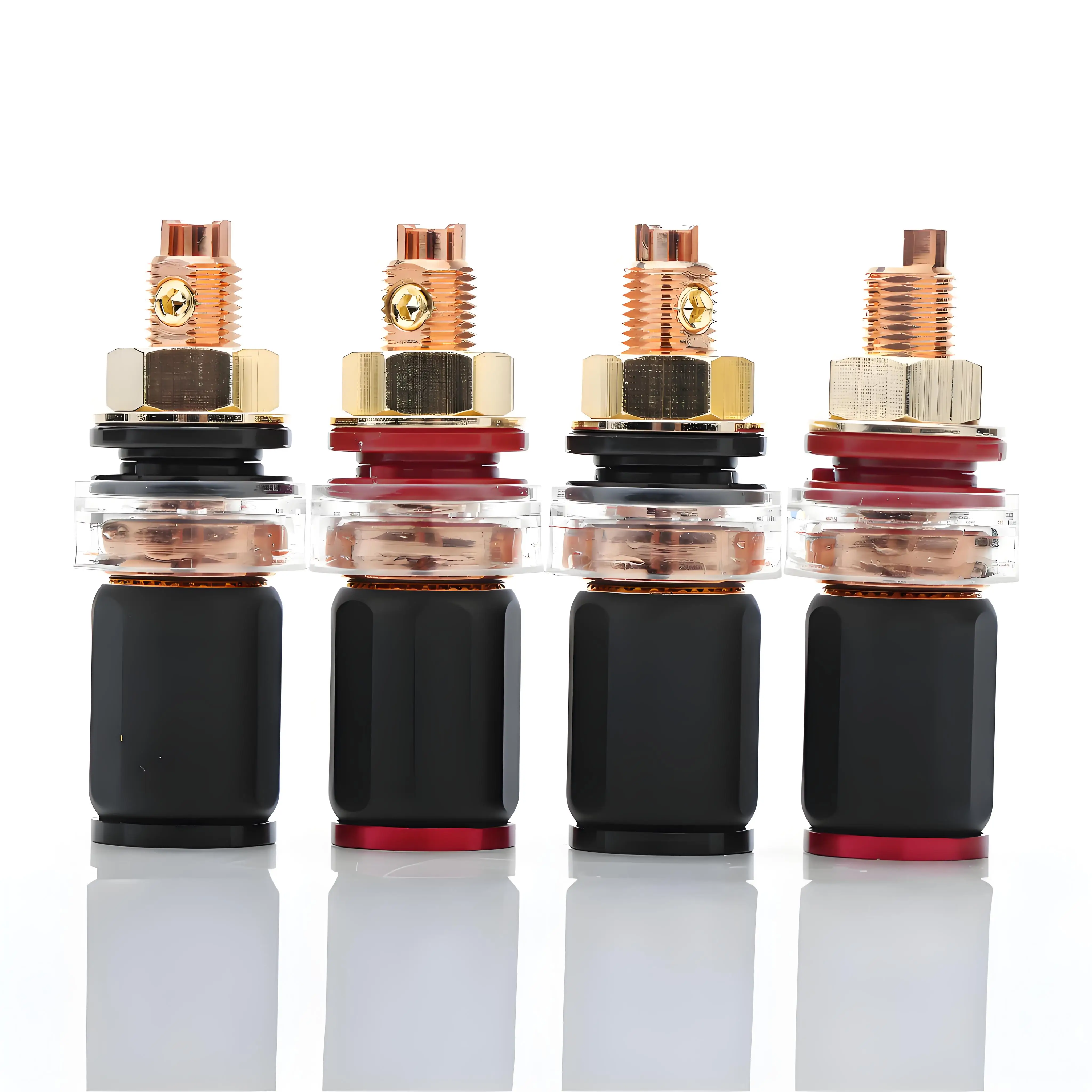 HIFI Speaker Binding Post no solder Nickel Gold Plated Horn terminal Female Banana Connector HIFI Audio amplifier socket