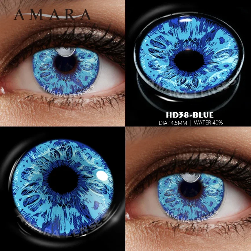 AMARA Color Contact Lenses For Eyes 1Pair Anime Cosplay Colored Lenses Blue  Halloween Lenses Contact Lens Beauty Makeup