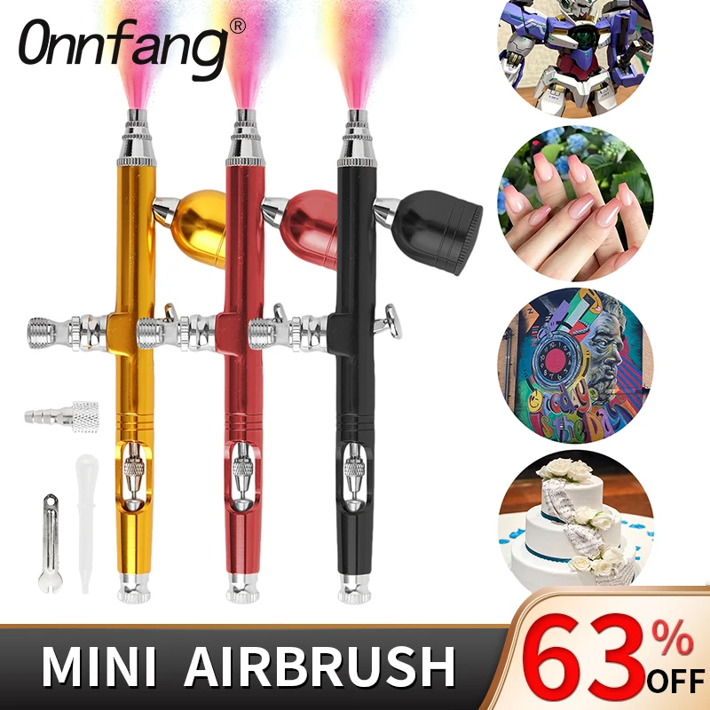 Onnfang Mini Airbrush 0.3mm Dual-action Paint Nail Spray Gun Gravity Makeup Paint Tattoo Face Art DIY Sparying Tool AR130