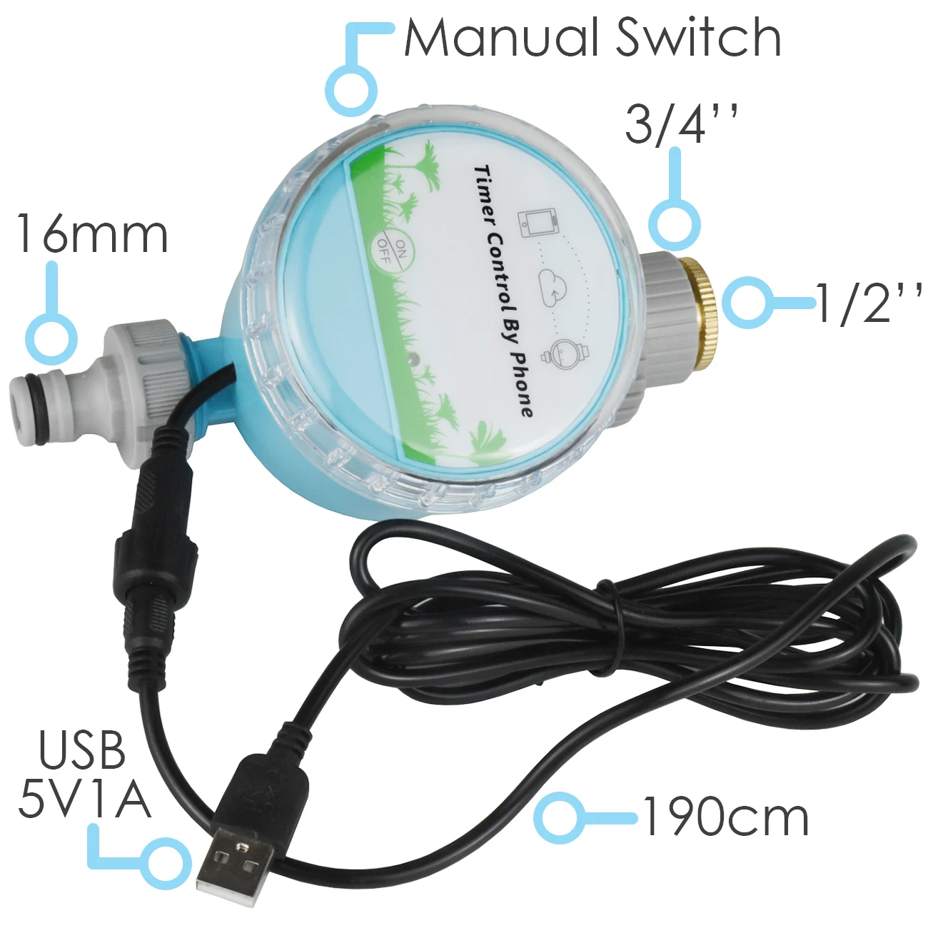 Sprycle WiFi Wireless Smart Water Timer Home Garden Automatic Irrigation Watering Remote Controller Outdoor for Greenhouse Plant