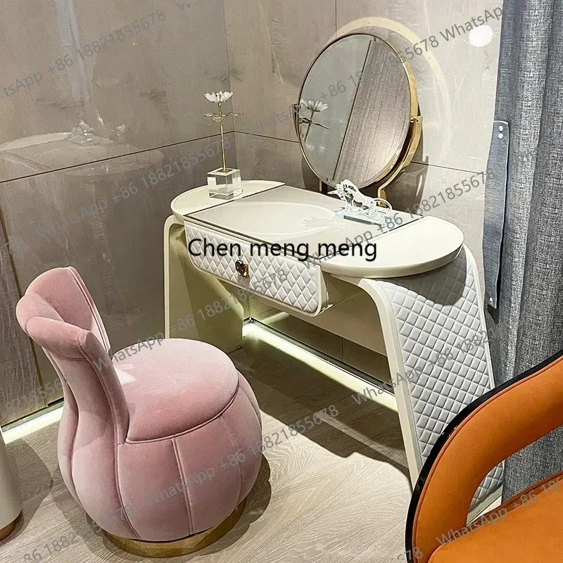 

F5822 Decorations Retro Vanity Desk Slim Small Girl Bedside Bedroom Vanity Desk Dressers White Lounges Coiffeuse Furniture For H