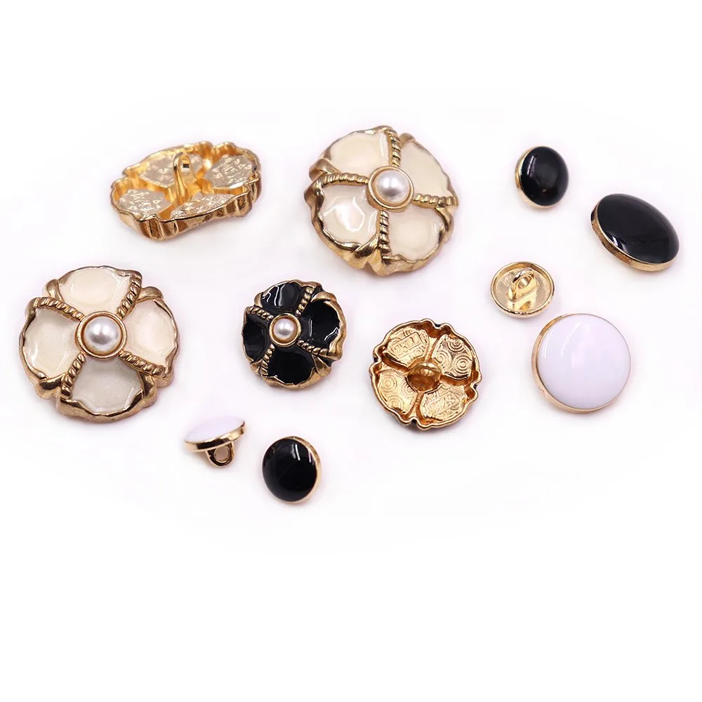 Glossy Style Metal Button 10Pcs/Lot Gold Sweater Coat Decoration Shirt Buttons Accessories DIY JS-525