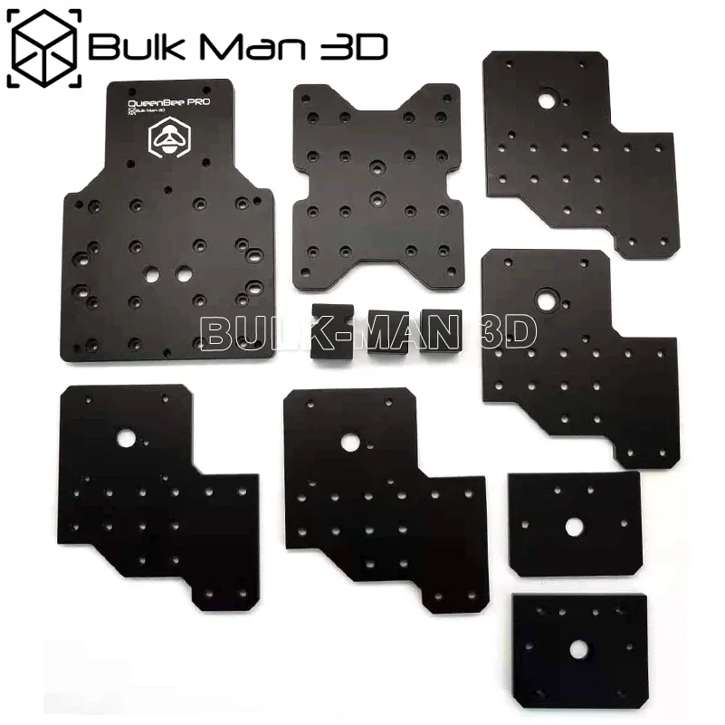 Bulk-Man 3D QueenBee PRO CNC Plate Kits 13pcs 6063-T5 Aluminum Sets for QueenBee CNC Mechanical Builds