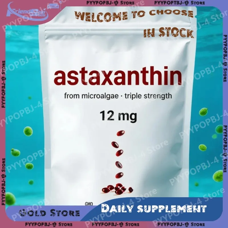 

Astaxanthin 12mg with MCT Oil 120 Softgels Fresh Microalgae Source Triple Strength Easy to Swallow Non-GMO Soy Free Unflavored