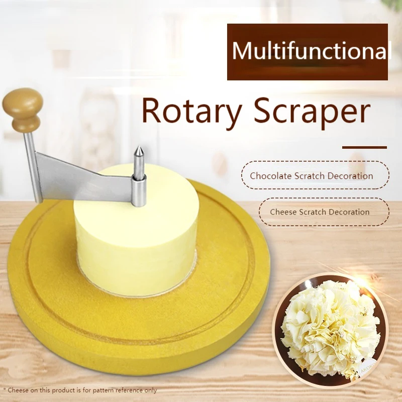Manual Chocolate Rotating Flake Scraper Spatula Machine Edible Surface Smoothing Cake Cream Cheese Scraper