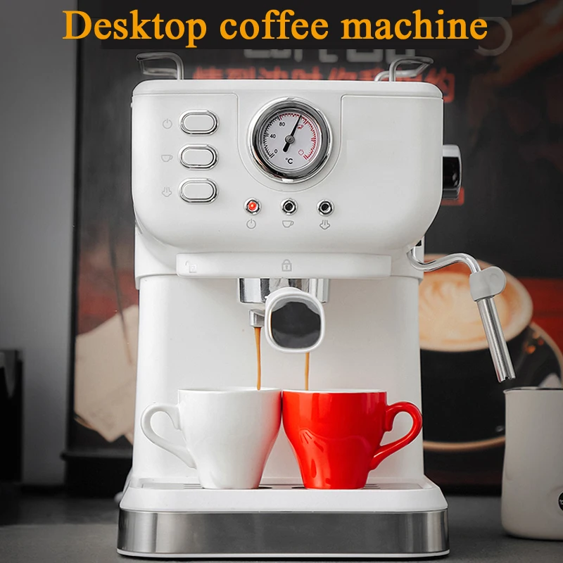 Espresso Coffee Machine With Grinder, 20 Bar Semi-Automatic Espresso Maker With Milk Frother Steamer Wand 1.5 L Water Tank