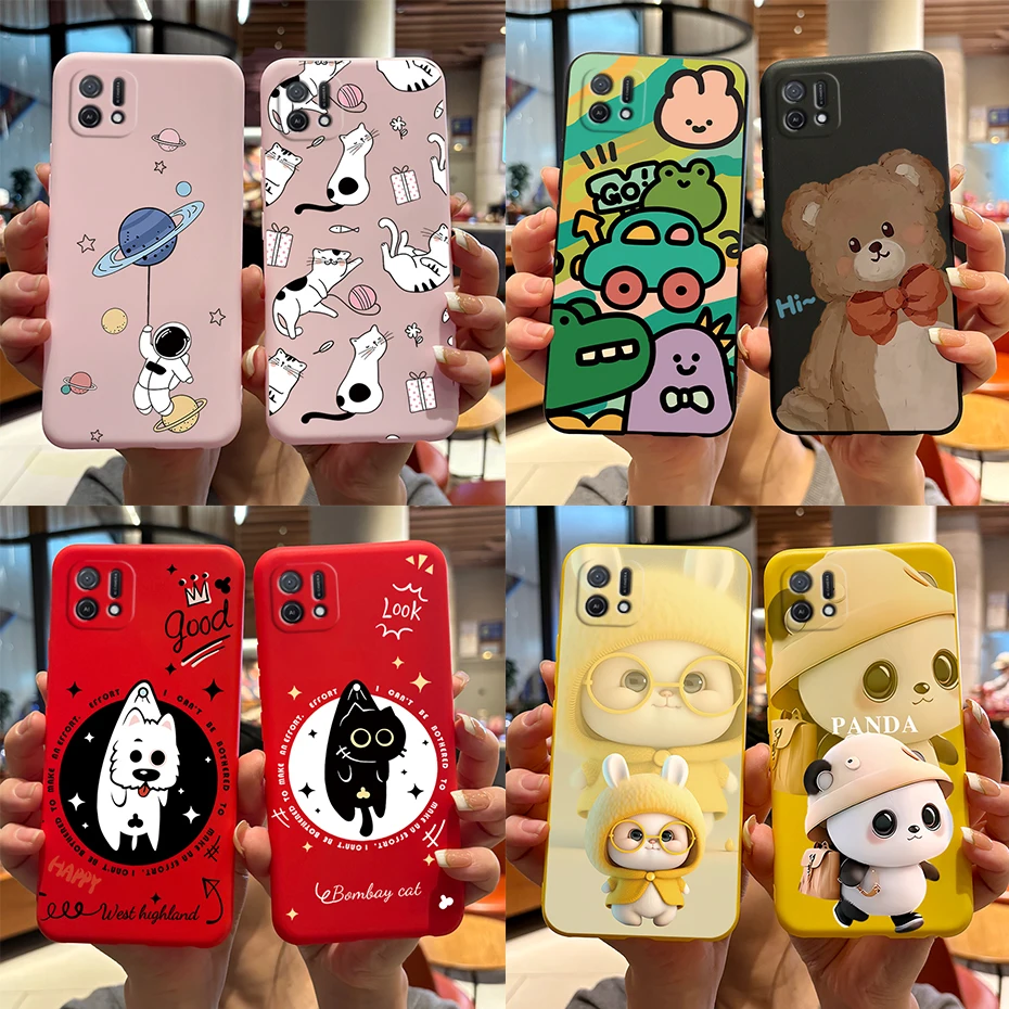 For OPPO A16K Case CPH2349 Cute Panda Cartoon Silicon Soft TPU Phone Back Cover For OPPO A16E CPH2421 Funda OPPOA16E A 16K Capa