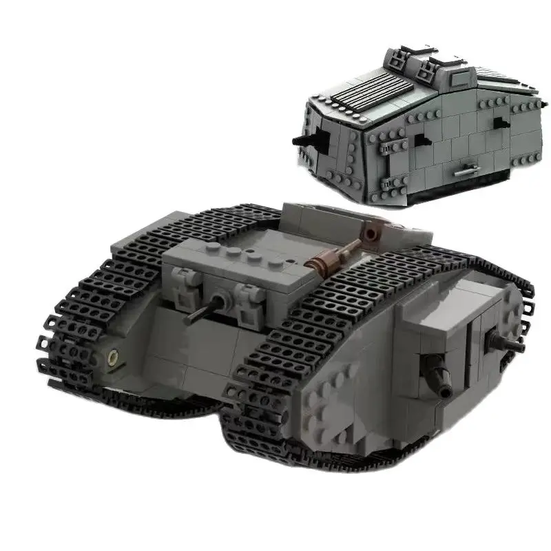 Hot WW1 Germany Military A7V Combat Tank Building Blocks Set MK IV Battle Tanks Soldier Vehicle Bricks WW2 Army Kids Toy Gifts