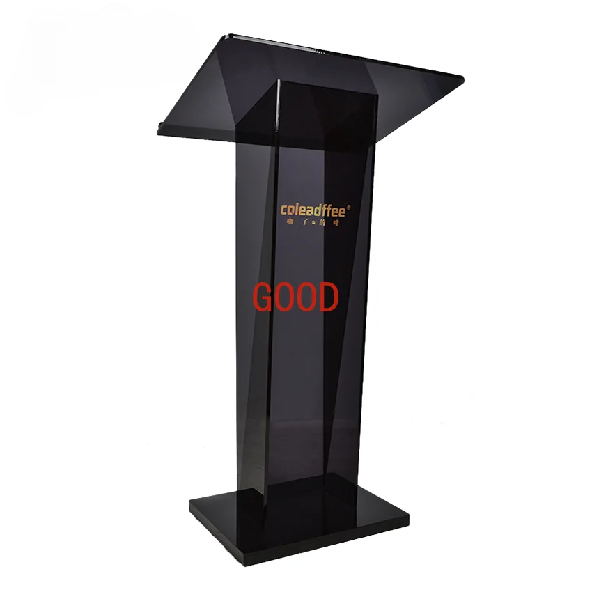 Transparent Acrylic Podium With White Acrylic Front Panel 43.4