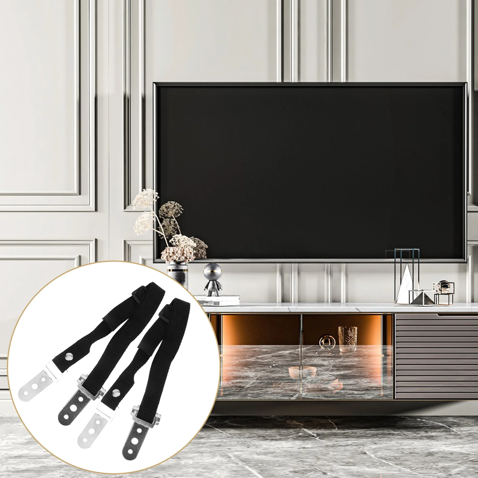 

2Pcs Heavy Duty Furniture Safety Straps Anti Tip Anchors for Baby Proofing Cabinets Bookcase Secure Fixing Baby Proofing Kit