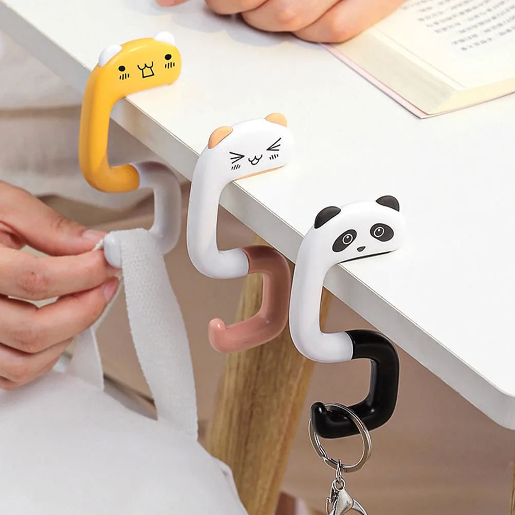

Folding Cartoon Hooks Purse Hanger for Schoolbag Office Desk Bag Hook Portable Cute Hanging Accessories Lightweight Anti Rust