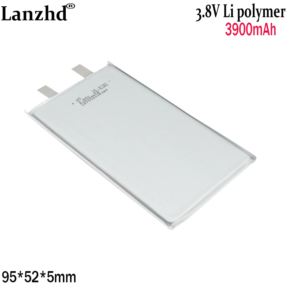 1-12PCS 3.85V polymer lithium battery 3900mah For electric toy small desk lamp smart home battery 505295 95*52*5mm