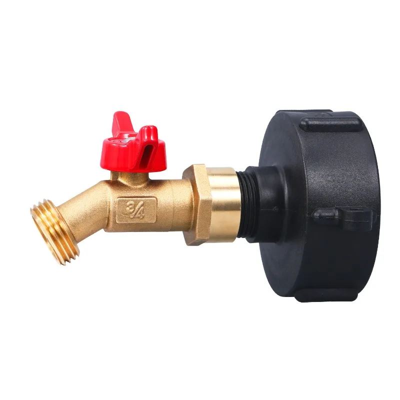 Leak Free IBC Tank Adapter with Brass Hose Faucet, Prevents Rust and Cracking, Suitable for Various Applications