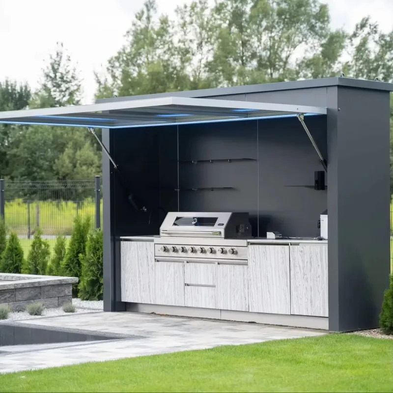 Customized Stainless Outdoor Kitchen Backyard Cooking & Coffe & Patio Barbecue Station Summer Kitchen Outdoor