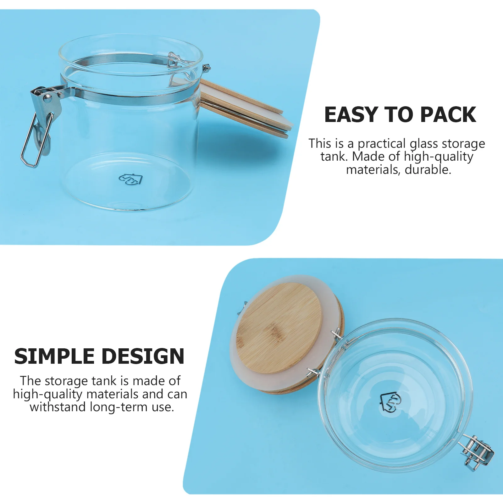 

1Pcs Multipurpose Sealing Glass Jar Transparent Kitchen Food Storage Container Airtight Storage Jar for Snacks