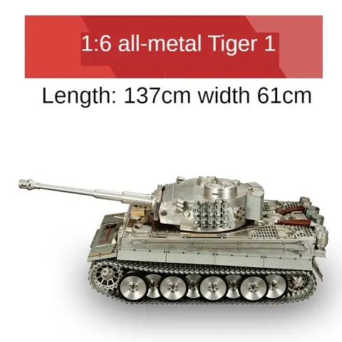 Heng Long 1/6 헤비 풀 메탈 독일 타이거 I RTR RC 탱크 3818 트랙 배럴 리코일 원격 제어 차량 성인용 장갑차 장난감