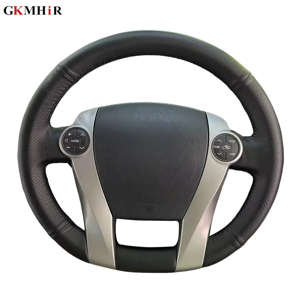 Black DIY Car Steering Wheel Cover Microfiber Leather For Toyota Prius 30 XW30 2009-2015 Prius C US 2012-2017 Car Accessories