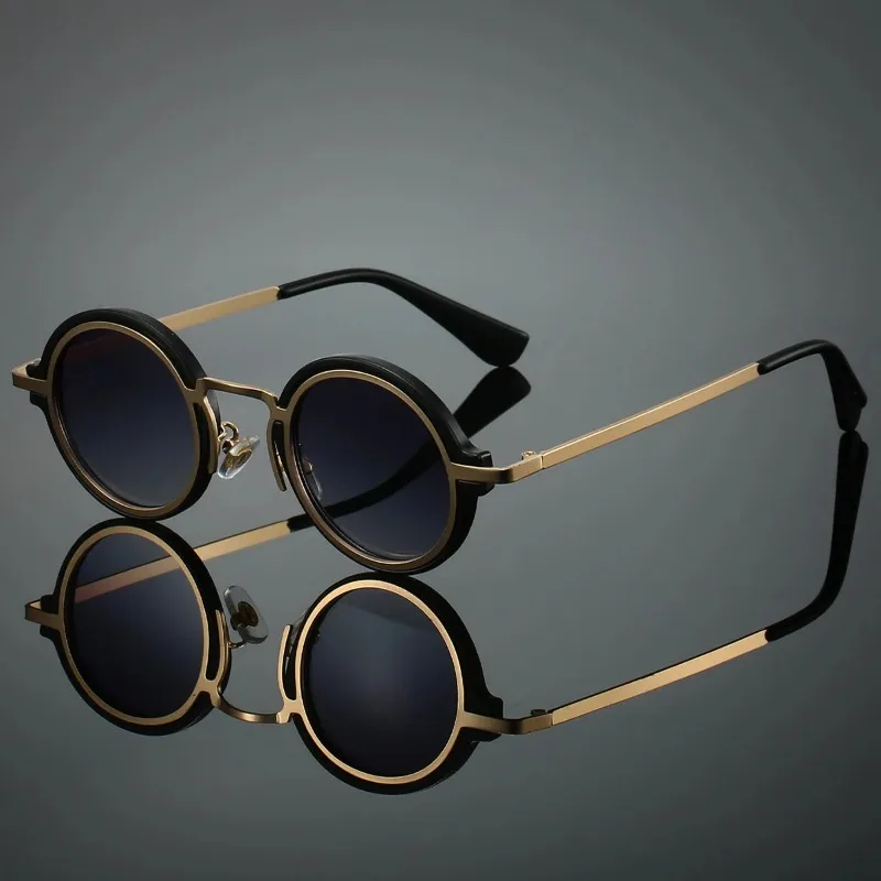New Retro Metal Round Frame Sunglasses For Men High Quality Eyeglasses UV400 Women Causal Driving Glasses Accessories view 3