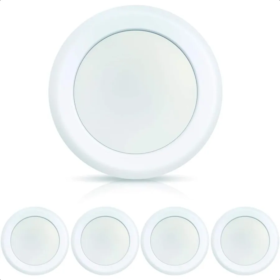 

6 Inch LED Low Profile Surface Mount Disk Light Aluminum Trim Light Fixture 16.5W 5000K Daylight 1000Lm Suitable for 3.5" and 4