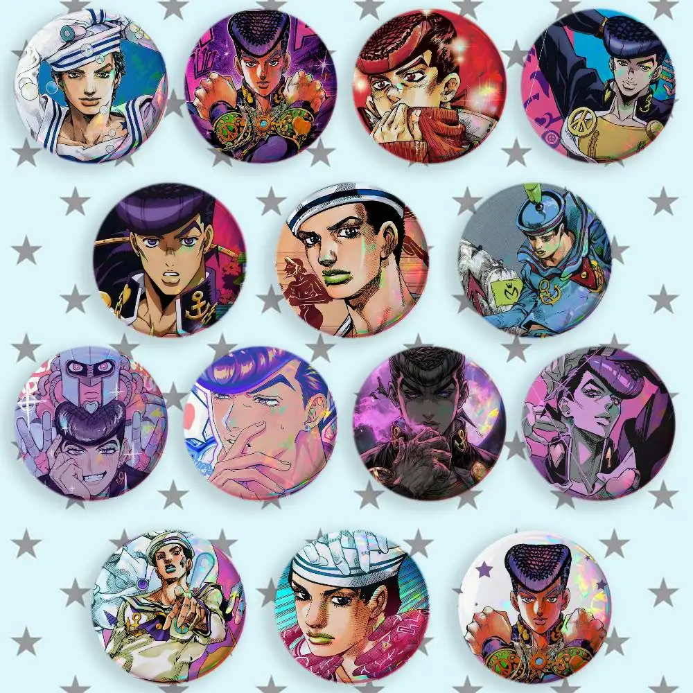 Jojo J-Josuke Higashikata Brooches Cartoon Badge Pins Backpack Hat Accessories Friend Gift