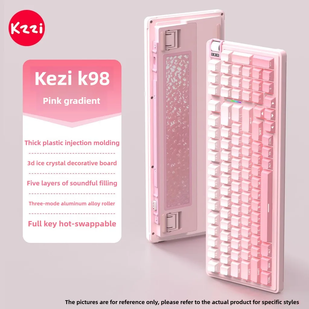 

KZZI K98 Mechanical Keyboard 3mode RGB with Knob Numpad Full-key Hot Swappable Gasket Gaming Office Keyboard WIN/MAC Support