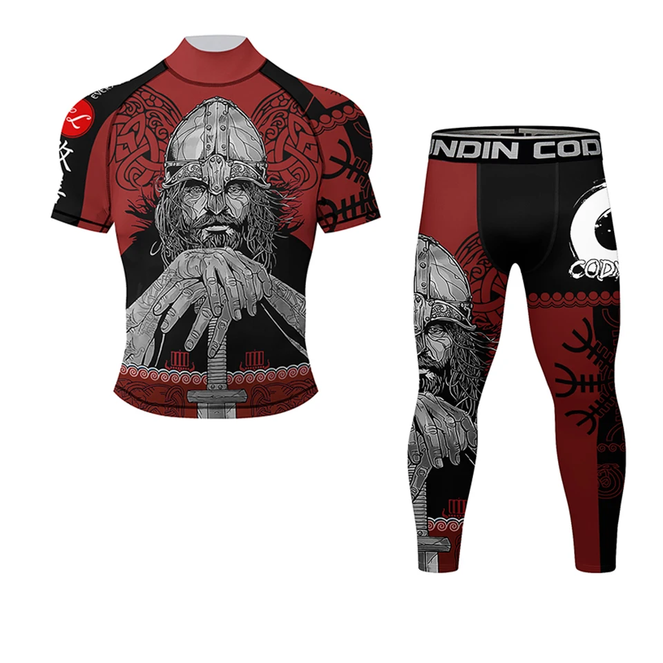 جديد MMA Rashguard جيو جيتسو تي شيرت + بانت طفح الحرس للرجال الملاكمة الفانيلة BJJ كيك بوكسينغ مجموعات الملاكمة التايلاندية السراويل الصالة الرياضية