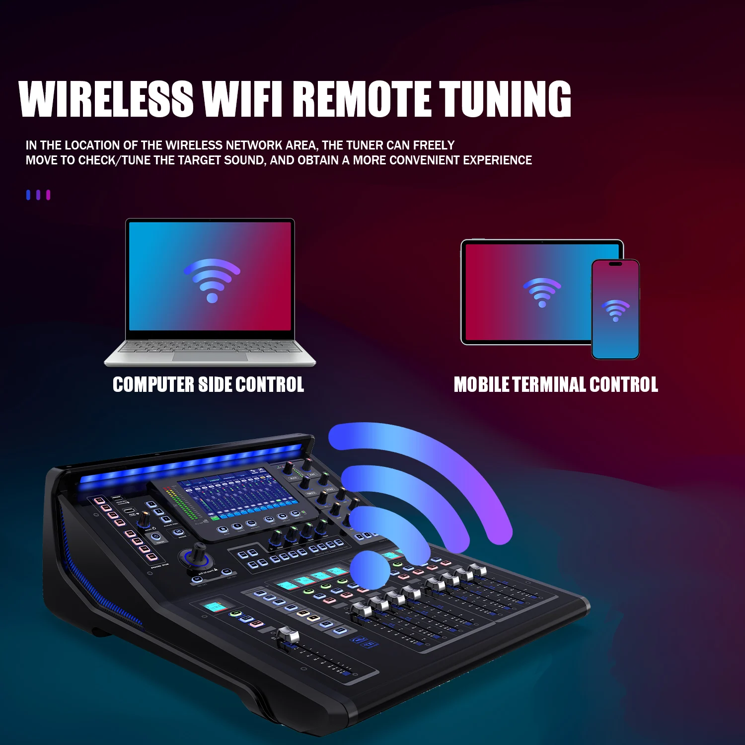 GAX-TQ18 18 channel professional dj audio mixer with 8pcs mute groups and 4 channel AUX