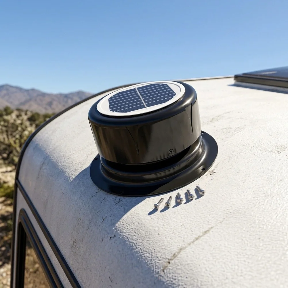 6.8 Inch Diameter Solar Roof Vent Fan for RVs Trailers Boats Sheds and Vans Direct Solar Operation No Grid Dependency