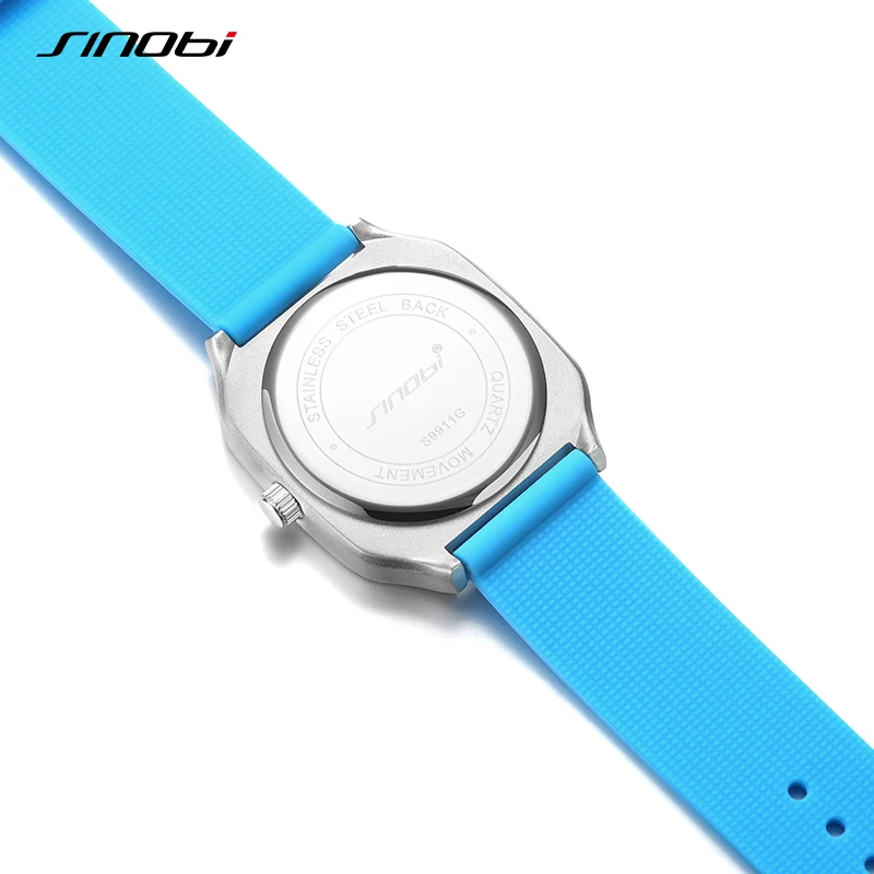 SINOBI New Creative Football Design Men\'s Quartz Watches Fashion Quartz Wristwatches Silicone Strap Male Gifts Waterproof Clock