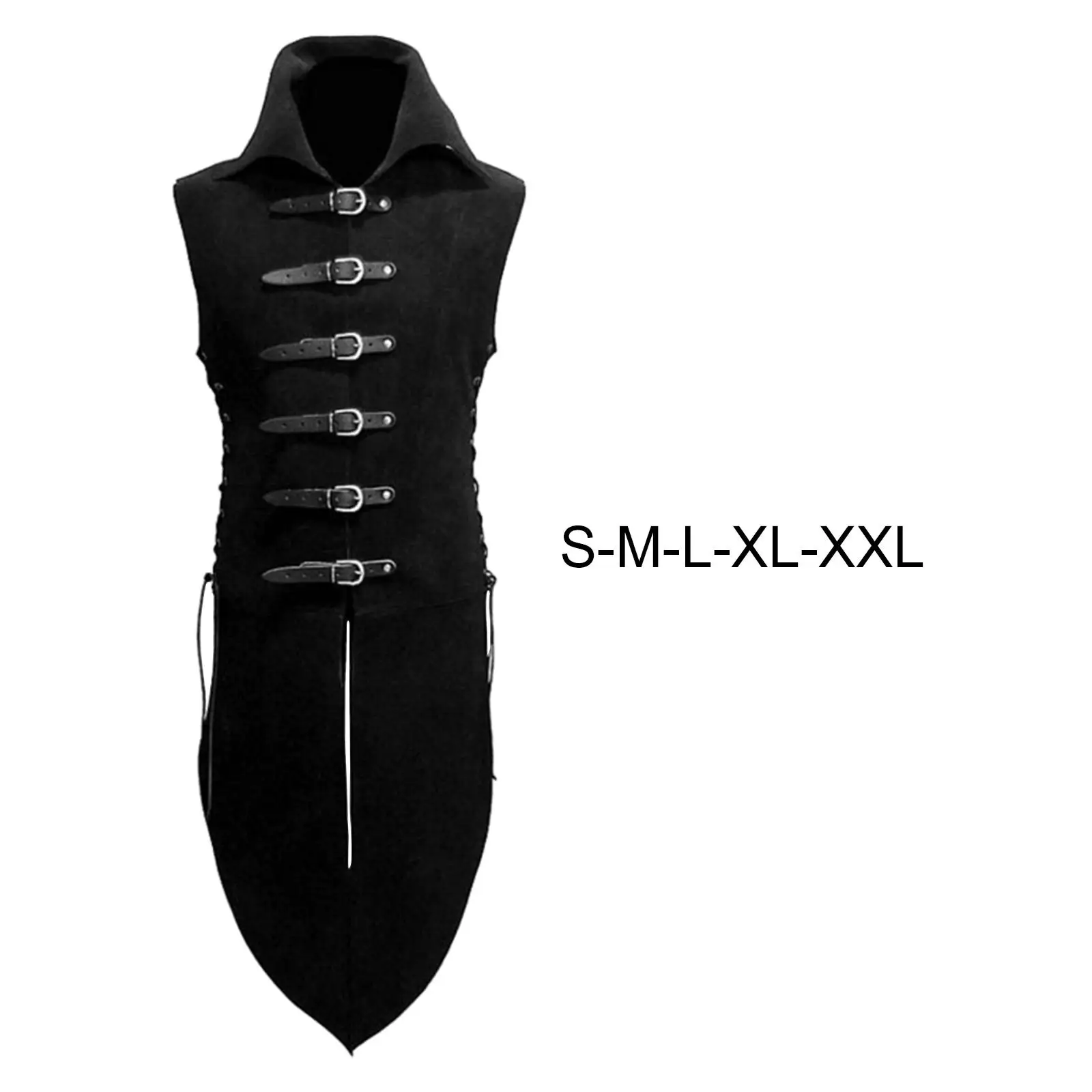 

Gothic Medieval Cosplay Vest Waistcoat Viking Clothes Lapel Sleeveless Leather