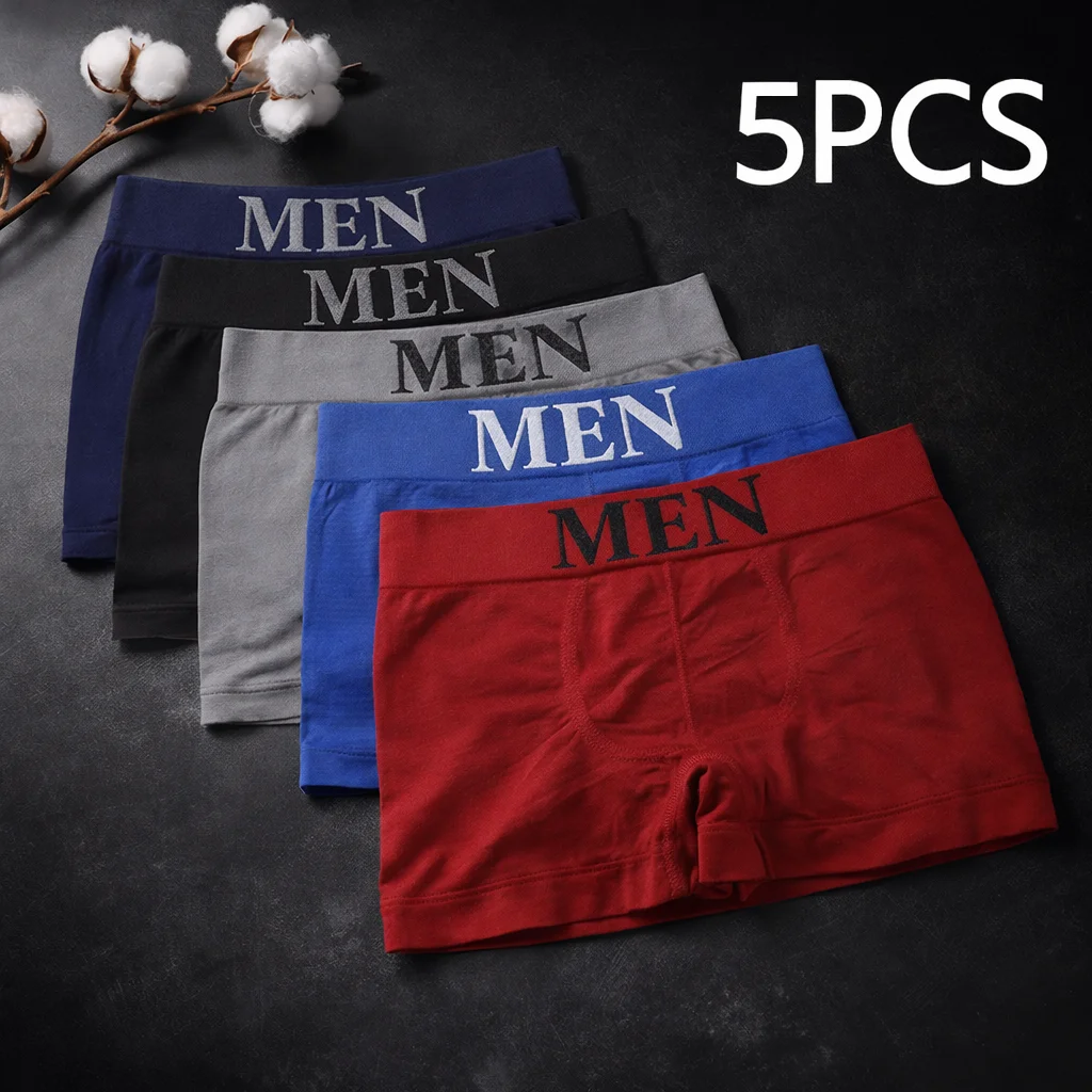 5 Stück Dünne Herren-Boxershorts mit Hoher Elastizität, Einfarbig, Komfortabel, Atmungsaktive Unterhosen 2026 NEU