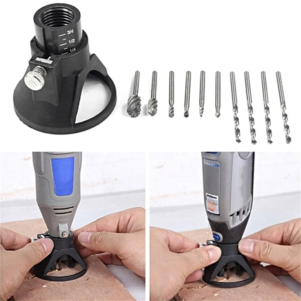 HSS Router Drill Bit Electric Grinder Locator Drill Holder Dremel Rotary Burrs Tool Wood Stone Metal Root Carving Milling Cutter