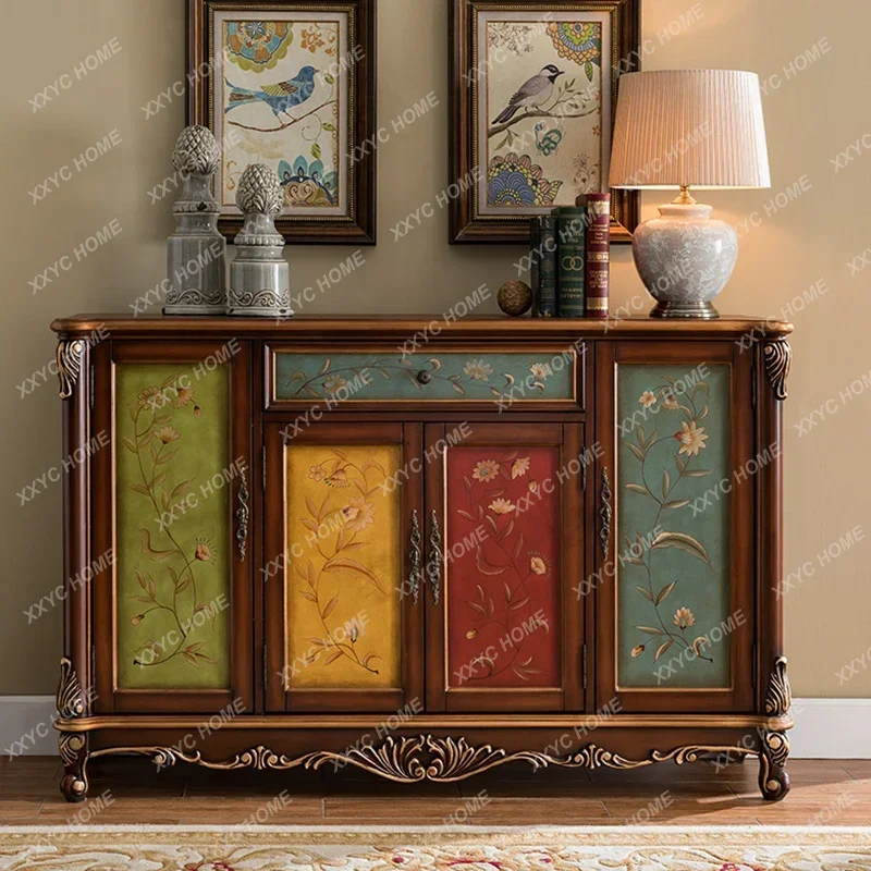 Y Solid Wood Country Style Entrance Cabinet Sideboard for Home Use