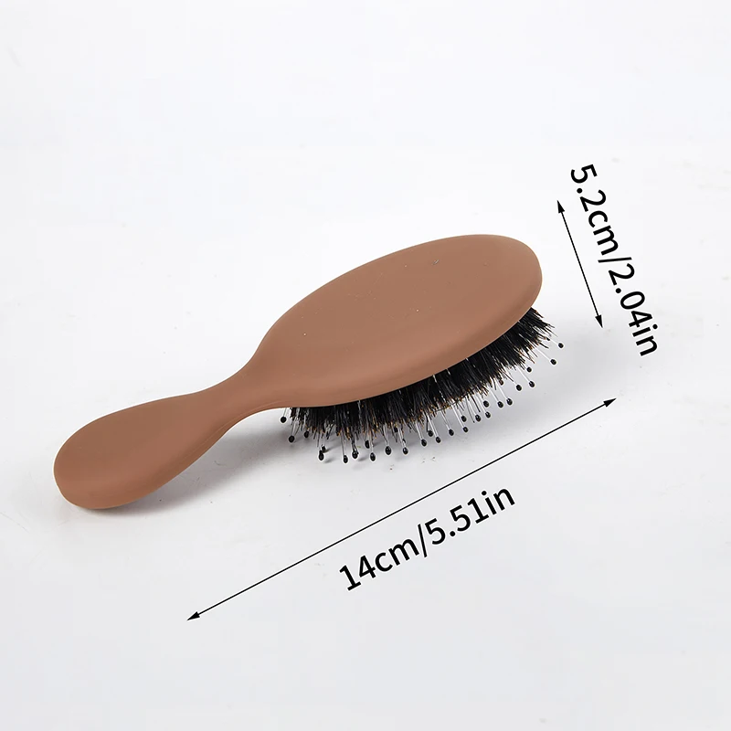 1Pcs Portable Mini Natural Boar Bristle Oval Hair Brush Comb Head Scalp Massage Comb Salon Hair Care Brush Styling Tool