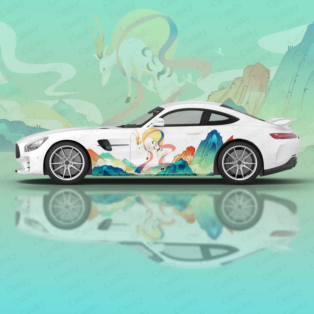 

Nine Colored Deer Custom Car Sticker Decal Hood Door Body Vinyl Sticker Graphic Wrap New Car Sticker Decoration Accessories Gift