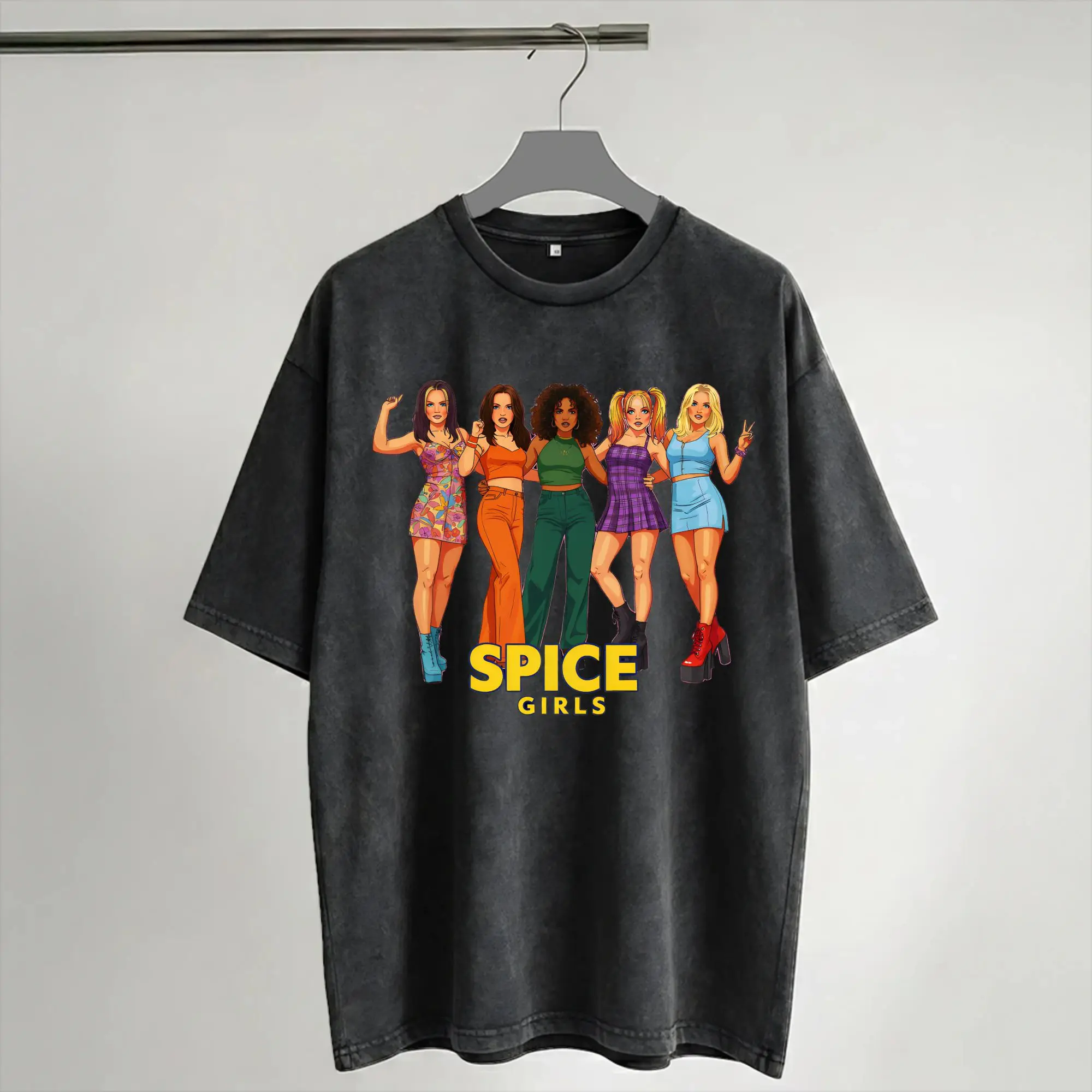 2026 Summer Spice Girls Pop Group Tour Washed Shirts Outfit Harajuku T-Shirts  for Men Women Tees
