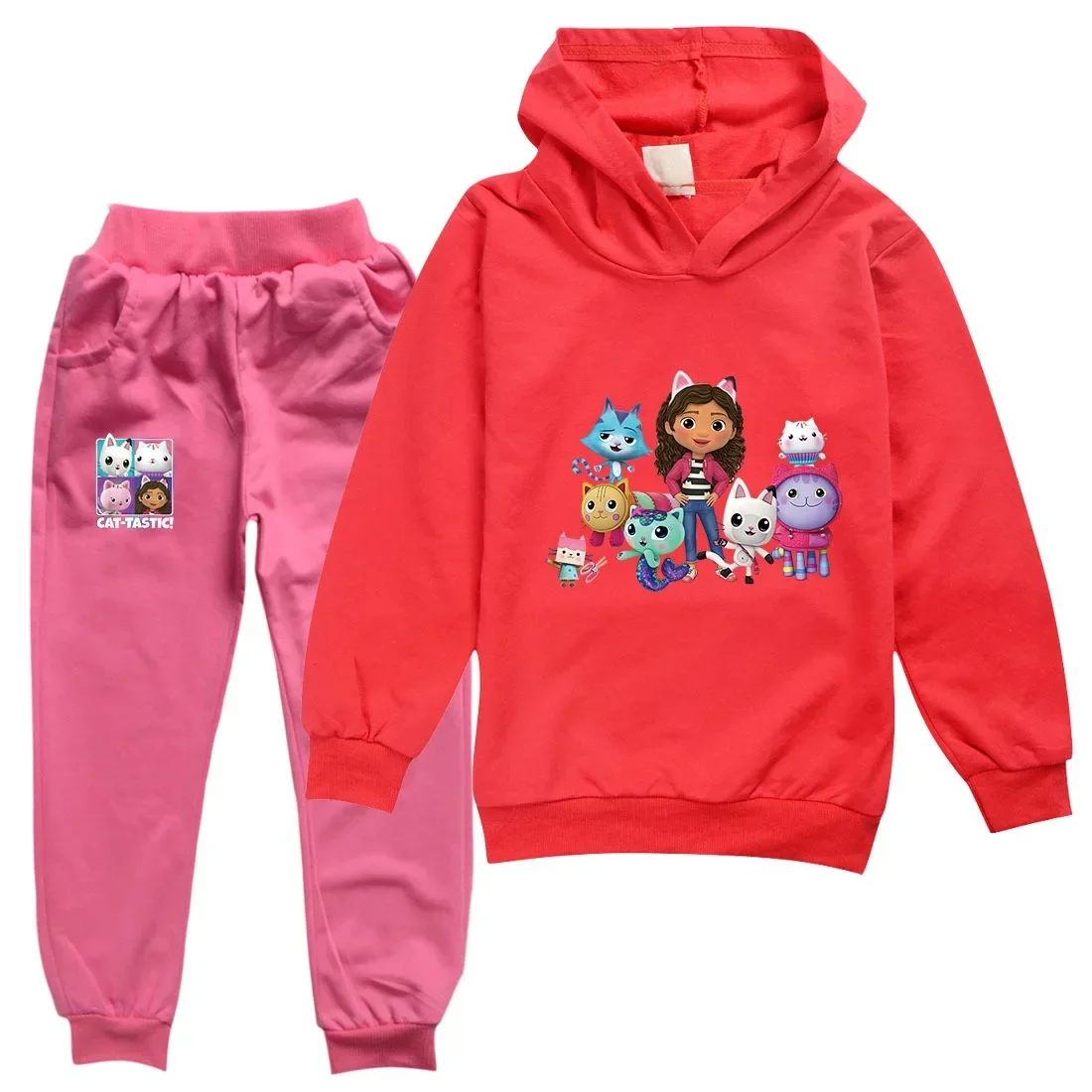 Gabby Doolhouse Hoodie Baby Girls Gabbys Chat Clothes Sets Children Cartoon Tracksuit for Kids Hoody Sweatshirt Pants 2pcs Suits