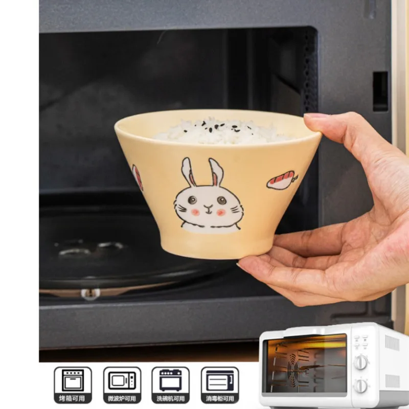 Japanese 350ml Cartoon Cat Ceramic Instant Rice Noodle Bowl hand-painted Soup Salad Bowl Dumpling Dinnerware Kitchen Tableware