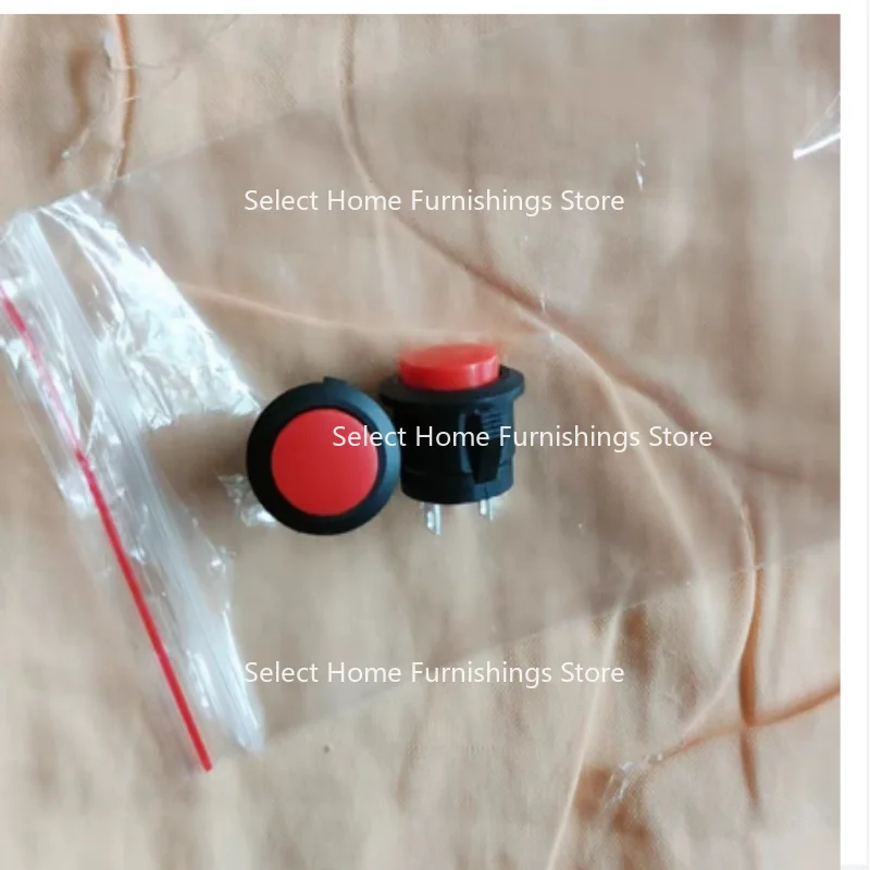 Applicable To R13-507 Button Switch 16MM Round Unlocked Self-reset Open, Button Jog Switch, Black and White Red
