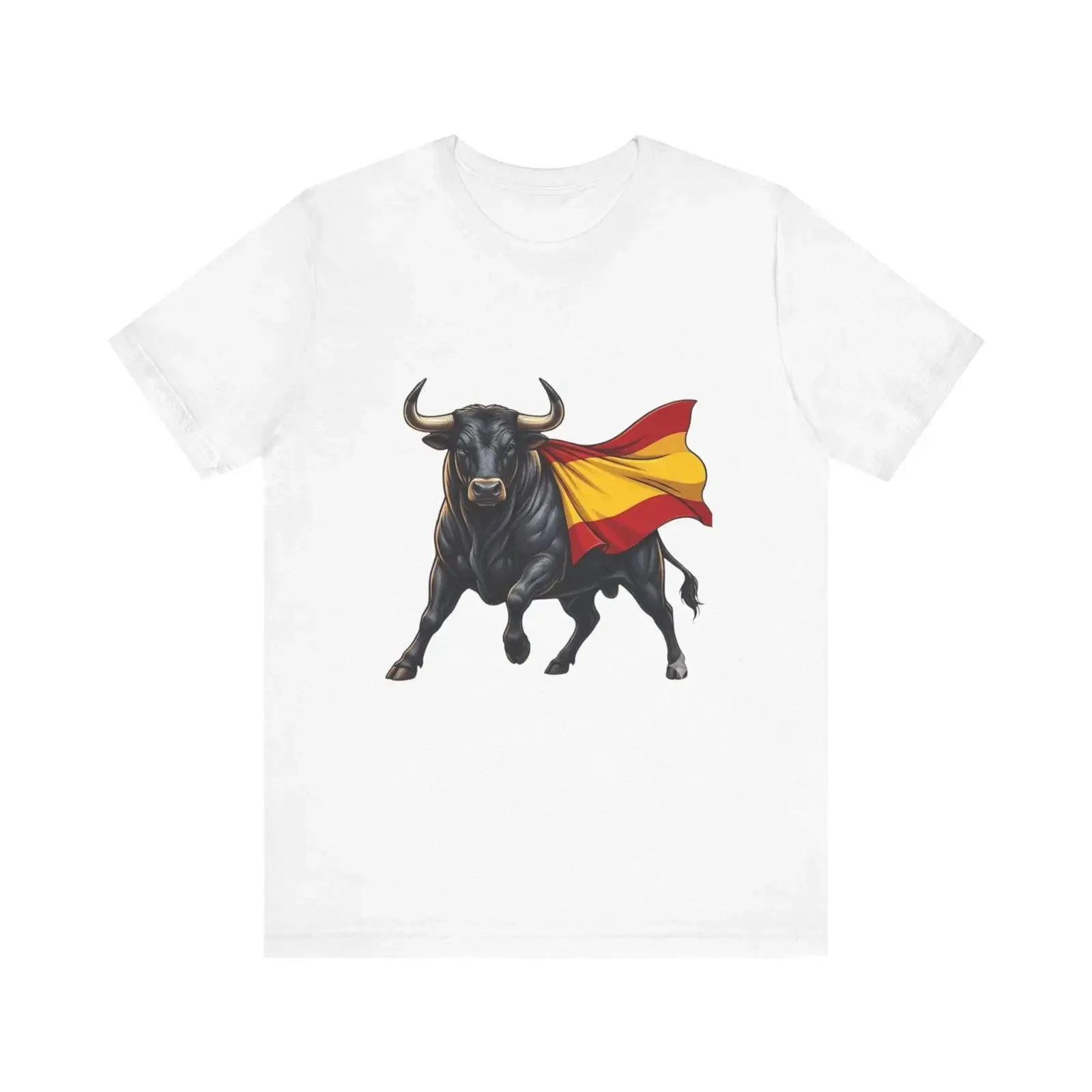 Spanish Fighting Bull T Shirt Matador Cape Illustration Kawaii El Toro vintage Washed Breathable Unisex fashion
