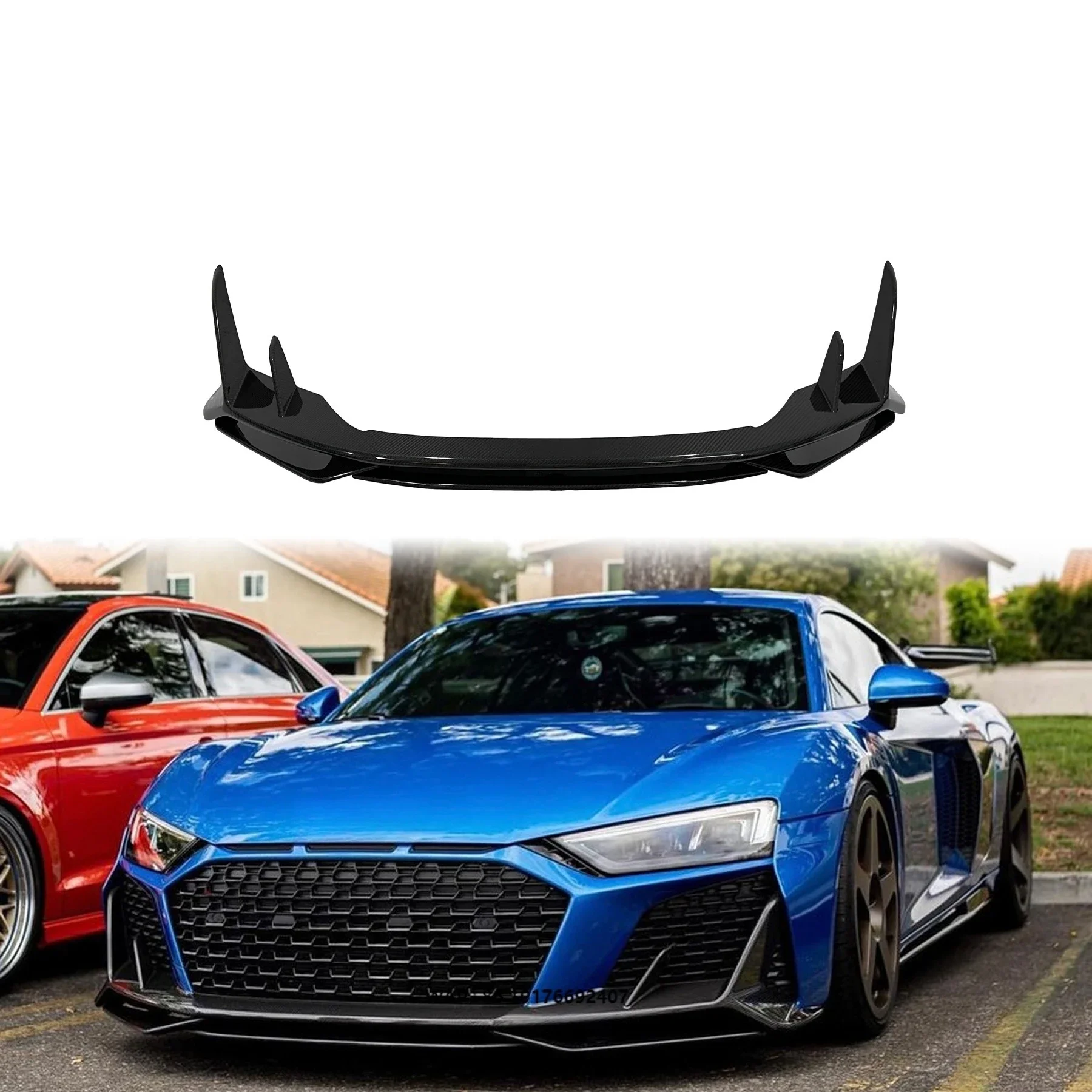R8 Auto Parts Capristo Style Front Spoiler Dry Carbon Fiber Automotive Accessories Front Lip  forAudi R8 2021-2023