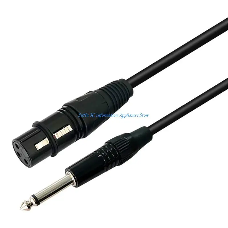 Compactly 6.35mm to XLRR Male Cable 1/4Inch to XLRR Male Cable with Gold Plate Connectors for Cameras Sound Systems