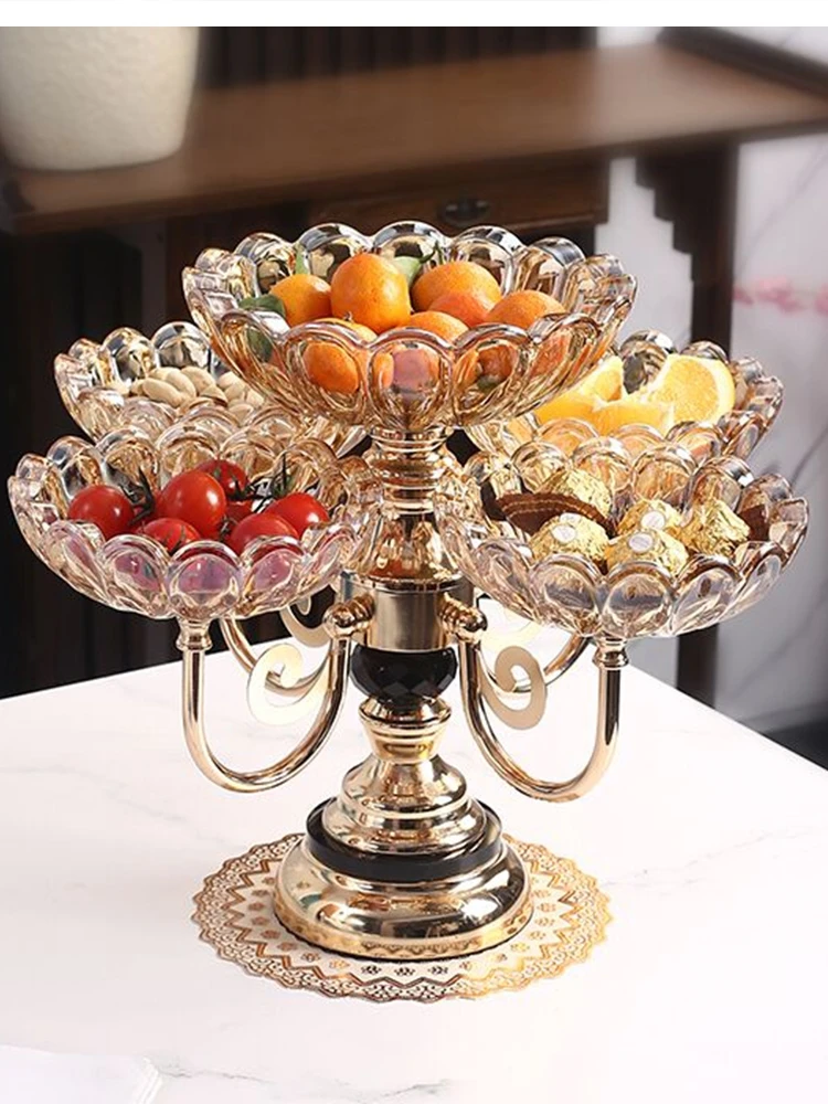 

стеклянное украшение стола для комнаты, многослойное вращающееся украшение